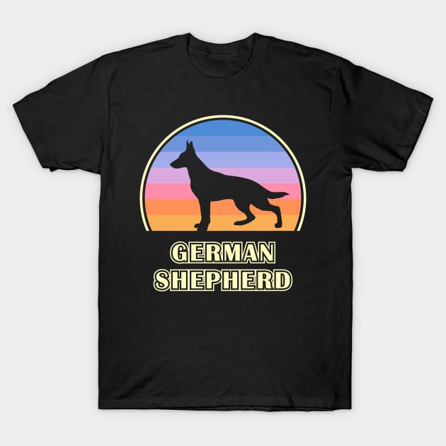 German Shepherd Vintage Sunset Dog T-Shirt by millersye